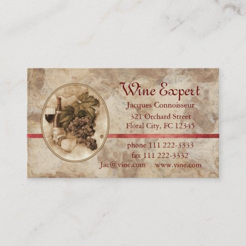 Wine Expert Business Card