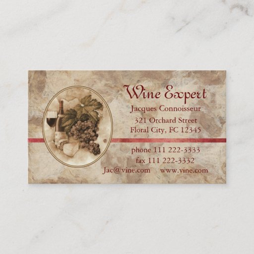 Customizable Wine Expert Business Card