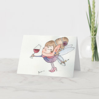 Wine fairy holiday card