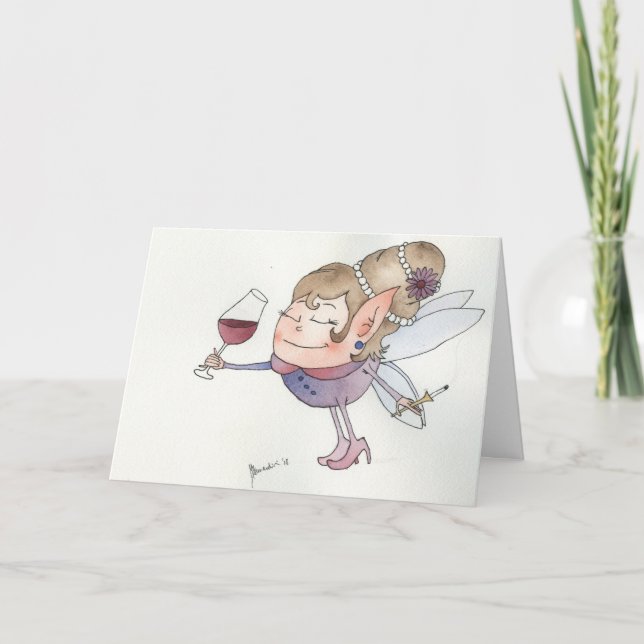 Wine fairy holiday card (Front)