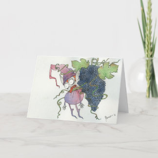 Wine fairy holiday card - I only drink horizontal