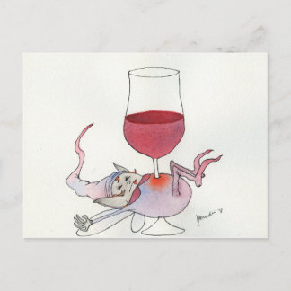 Wine fairy - stem horizontal text postcard