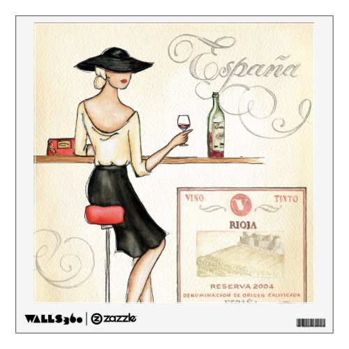 Wine Fashionista Wall Sticker