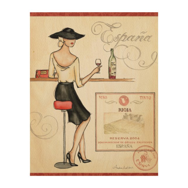 Wine Fashionista Wood Wall Decor (Front)