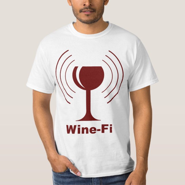 Wine-Fi Humor T-Shirt (Front)