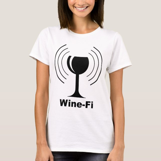 Wine-Fi Humor T-Shirt (Front)