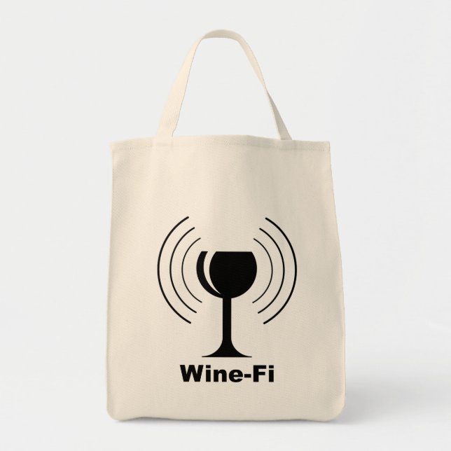 Wine-Fi Humor Tote Bag (Front)