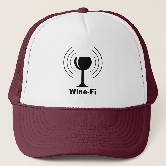 Wine-Fi Humor Trucker Hat (Front)