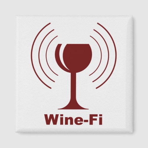 Wine_Fi Waves Burgundy Wine Glass Magnet