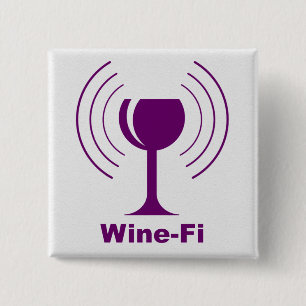 Wine-Fi Waves Purple Wine Glass Button