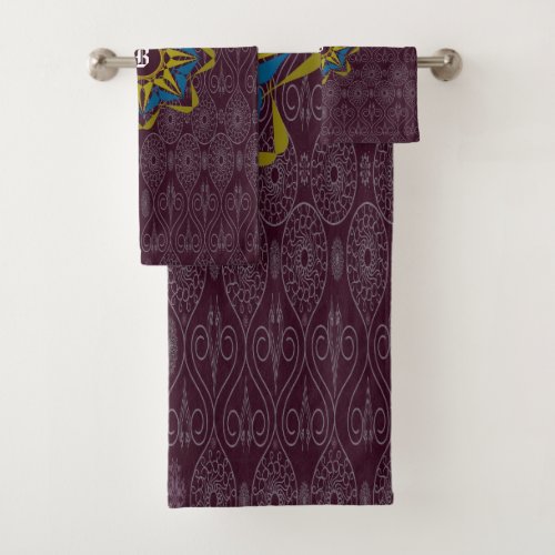Wine fibrous textile octopus seeds patterned bath bath towel set