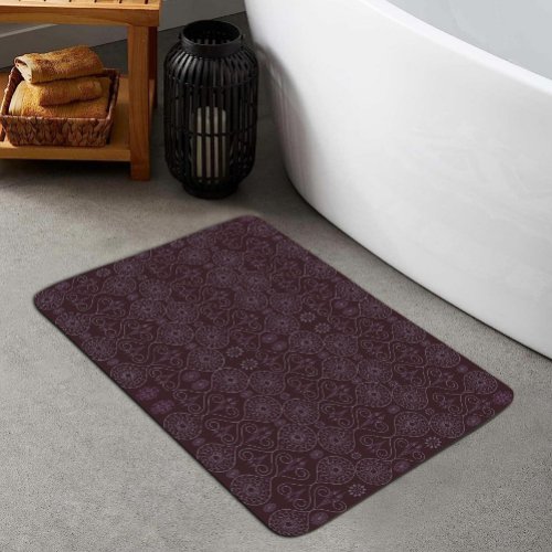 Wine fibrous textile octopus seeds patterned  bath mat
