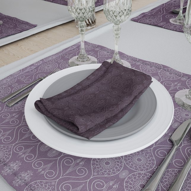 Wine fibrous textile octopus seeds patterned cloth napkin (Creator Uploaded)