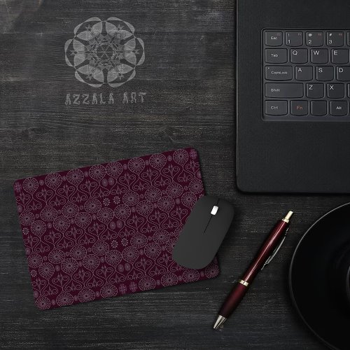 Wine fibrous textile octopus seeds patterned  mouse pad