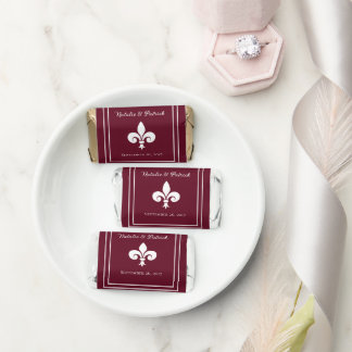 Wine Fleur de Lis Wedding Hershey's Miniatures