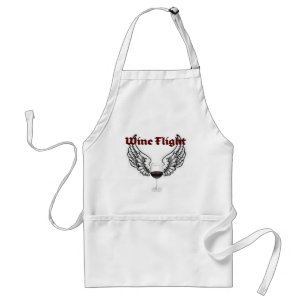 WINE FLIGHT WINGS AND RED WINE PRINT ADULT APRON