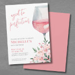 Wine Floral 60th Birthday Party Invitation<br><div class="desc">Wine Floral 60th Birthday Party Invitation. Celebrate sixty fabulous years with this elegant and feminine invitation featuring a mix of blush pink and deeper pink watercolor roses, blooms, greenery, and leaves beautifully arranged in the lower right corner. A modern watercolor wine glass filled with pink wine adds a celebratory touch,...</div>
