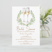 Wine & Floral Greenery | Cute Modern Bridal Shower Invitation (Standing Front)