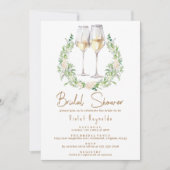 Wine & Floral Greenery | Cute Modern Bridal Shower Invitation (Front)