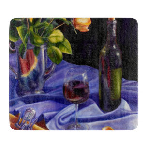 Wine, Flowers and Elegance Cutting Board