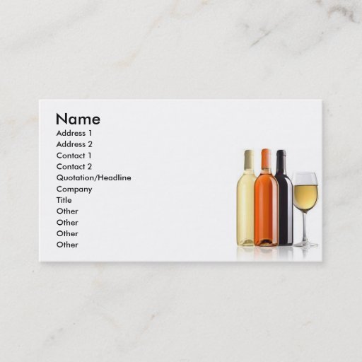 Customizable WINE FOR ANY REASON BUS/PERSONAL CARD BUSINESS CARD TEMPLATE