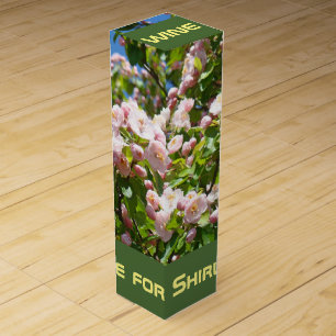 Wine for Custom Name Gift Boxes Pink Blossoms