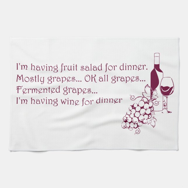 Wine for dinner towel (Horizontal)