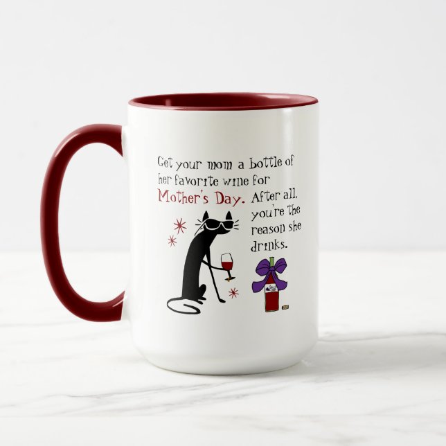 Wine for Mother's Day Mug (Left)