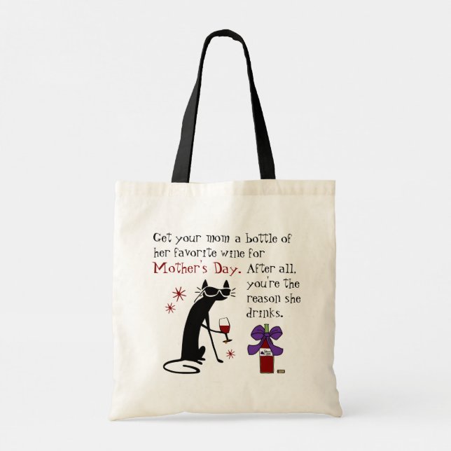 Wine for Mother's Day Tote Bag (Back)