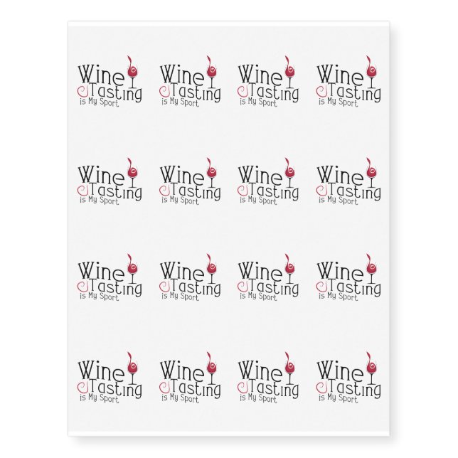 Wine Funny Party Gift Temporary Tattoos (Front)