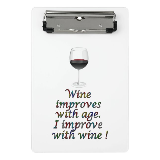 Wine funny text mini clipboard (Front)