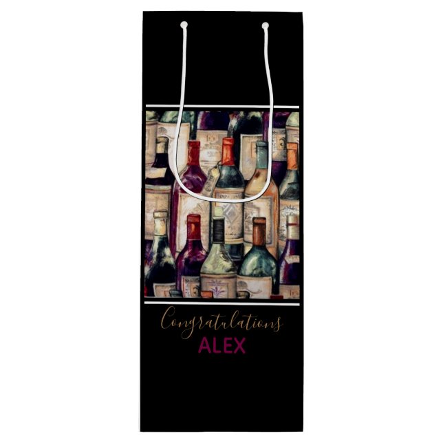 Wine Gift Bag-Wine Lovers Congratulations Wine Gift Bag (Front)