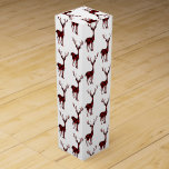 Wine Gift Box-Christmas Deer Box<br><div class="desc">This wine gift box is shown in a festive Christmas holiday black and red buffalo print deer.
Customize this box or buy as is.</div>