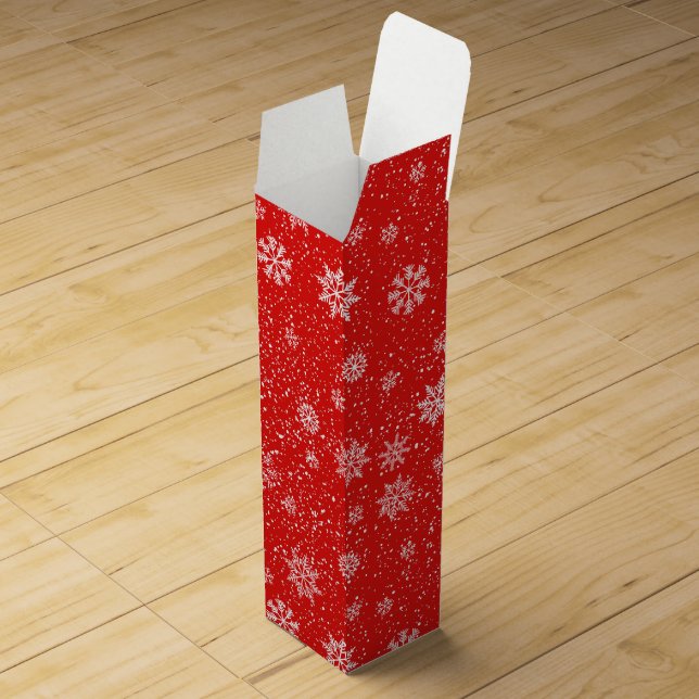 Wine Gift Box-Christmas Snowflakes Box (Opened)