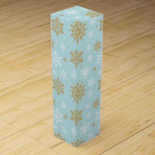Wine Gift Box-Christmas Snowflakes Wine Box
