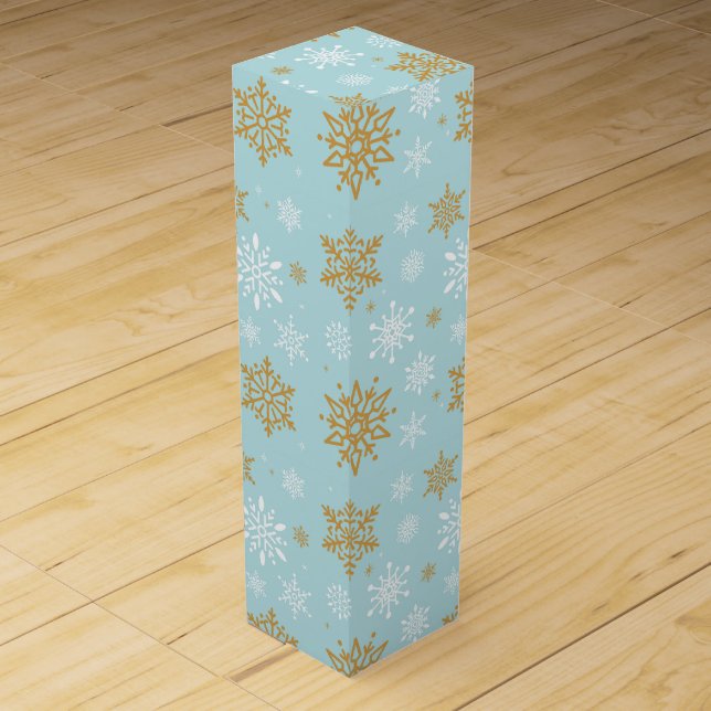 Wine Gift Box-Christmas Snowflakes Wine Box (Front)