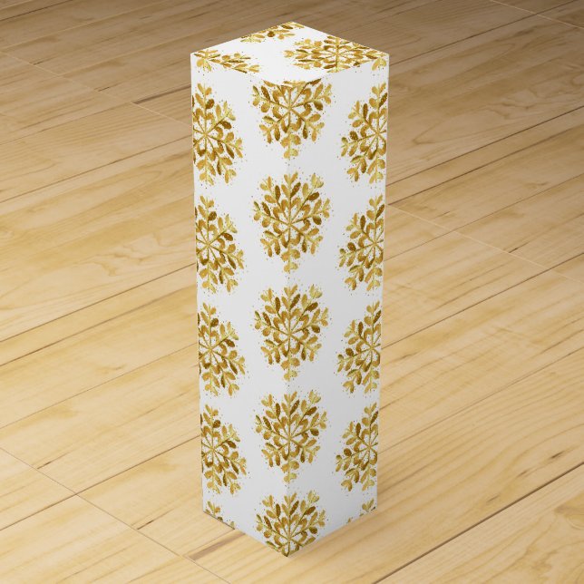 Wine Gift Box-Christmas Snowflakes Wine Box (Front)