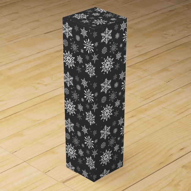 Wine Gift Box-Christmas Snowflakes Wine Box (Front)
