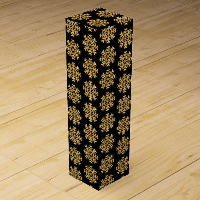 Wine Gift Box-Christmas Snowflakes Wine Box (Front)