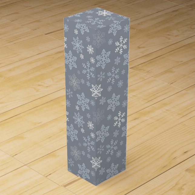 Wine Gift Box-Christmas Snowflakes Wine Box (Front)