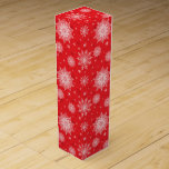 Wine Gift Box-Christmas Snowflakes Wine Box<br><div class="desc">This wine gift box is shown in a festive Christmas holiday red and white snowflakes print.
Customize this box or buy as is.</div>