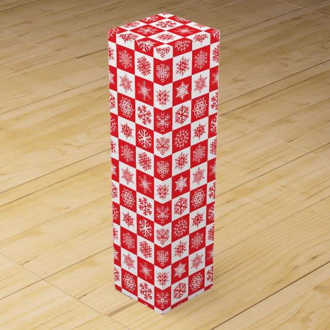 Wine Gift Box-Christmas Snowflakes Wine Box (Front)