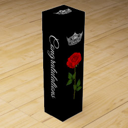 Wine Gift Box-Pageant Crown Congratulations Wine Box