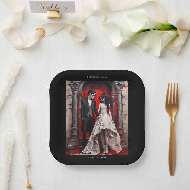 Wine Gift Box Paper Plates (Wedding)