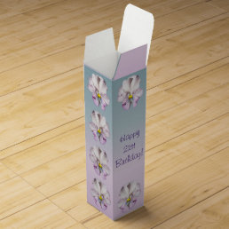 Wine Gift Box - Ruffled Lavender Pansy