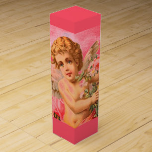 Wine Gift Box VALENTINES DAY VINTAGE CUPID