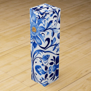 Wine Gift Box with Blooming Design