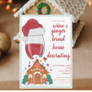 Wine & Gingerbread Decorating For Mom and Kids  Invitation