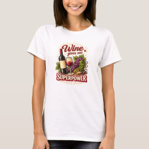 Wine Gives Me Superpower Funny T Shirt