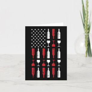 Wine Gl 4th Of July Vintage Usa Flag Patriotic Dri Card